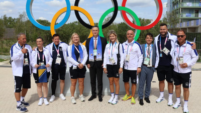 Foto: Predsjedavajući Predsjedništva BiH dr. Denis Bećirović podržao bh. sportiste u Olimpijskom selu u Parizu