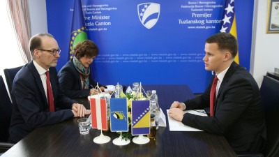 Foto: Premijer TK Halilagić sa austrijskim ambasadorom o investicijama, dualnom obrazovanju i reformskom putu