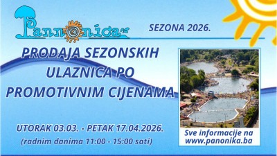 Počela prodaja sezonskih ulaznica po promotivnim cijenama ‘Ljetnu sezone 2026’ na komplesku slanih Panonskih jezera u Tuzli