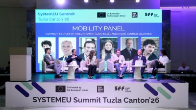 Foto: Gradonačelnik Lugavić učestvovao na panel diskusiji o budućnosti mobilnosti u okviru SYSTEMEU Summita Tuzla Canton 2026