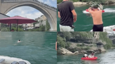 Video: Nakon skoka sa Starog mosta nestao pod vodom, objavljen snimak dramatičnog spašavanja