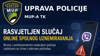 Po prijavama više ženskih osoba s područja Tuzle za seksualno uznemiravanje i psihičko nasilje: Istražitelji Sektora kriminalističke policije MUP-a TK rasvijetlili krivična djela, jedna osoba uhapšena