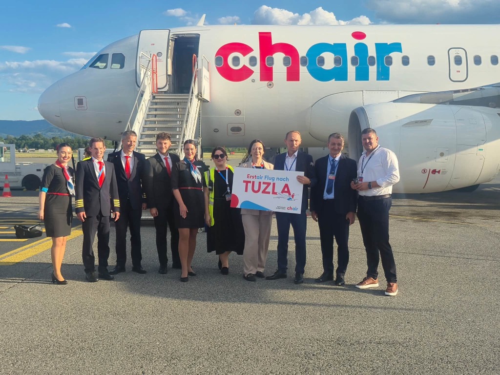 Foto/Međunarodni aerodrom Tuzla: Zvanično otvorena nova direktna linija Tuzla – Cirih; Za 75 eura do jedne od najvažnijih evropskih metropola