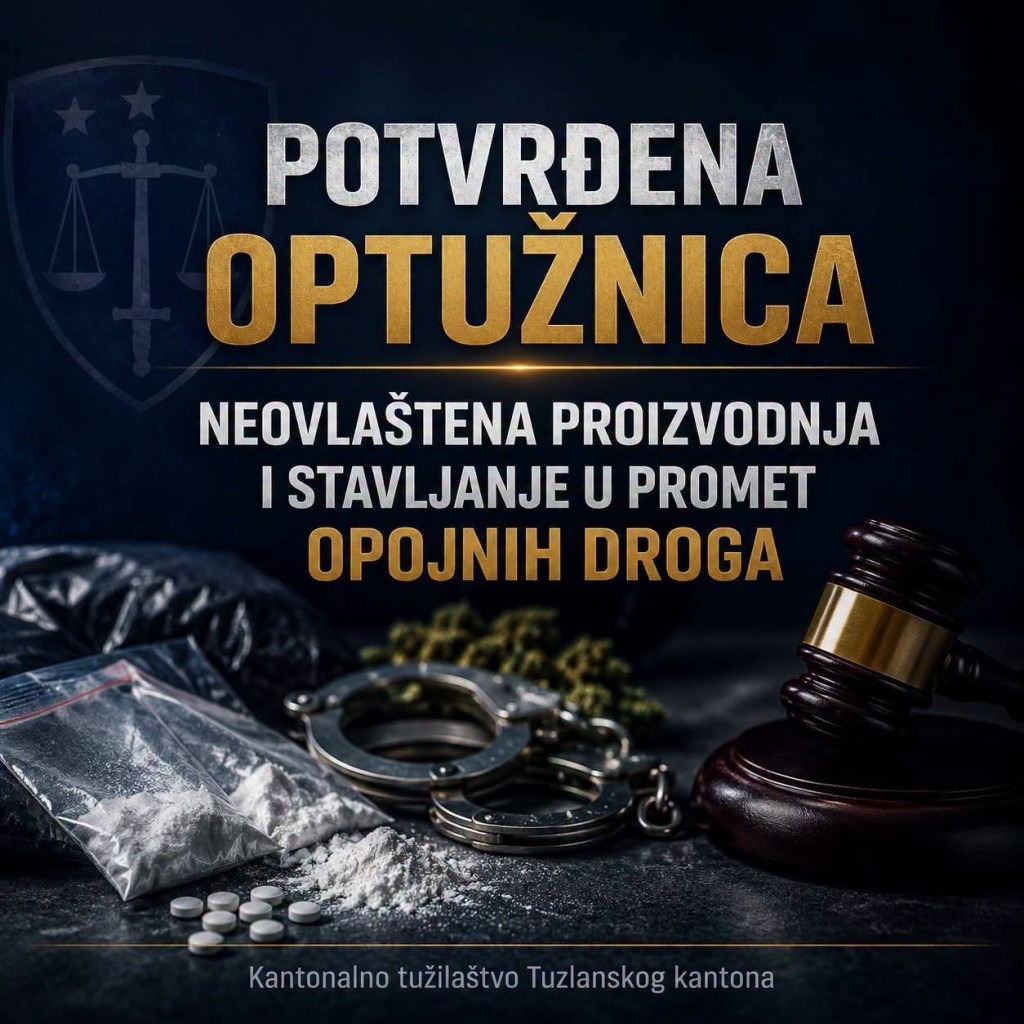 Potvrđena optužnica protiv dilera Hajrudina Ibrahimovića (28) iz Tuzle; Kod osumnjičenog pronađena veća količina droge i oko 30.000 KM