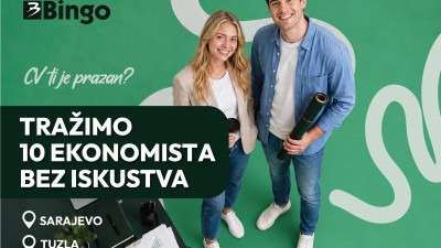 Nesvakidašnja inicijativa na tržištu BiH: Najveća domaća kompanija Bingo pokreće program zapošljavanja ekonomista bez iskustva
