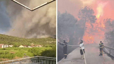 Video: Kanaderi iz Omiša hitno krenuli na Pelješac: Požar bi mogao zahvatiti mnogo veći prostor, pomažu i mještani