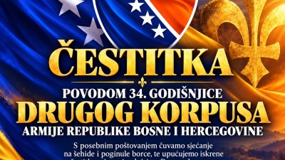 KO DF TK: Iskrene čestitke svim pripadnicima Drugog korpusa Armije Republike Bosne i Hercegovine