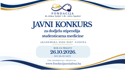 Fondacija dr. Alma Suljić i dr. Azra Spahić dodjeljuje dvije stipendije studenticama medicine u BiH