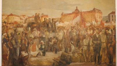 Foto: Sačuvano vrijedno umjetničko naslijeđe Tuzle: Restaurirano djelo Ismeta Mujezinovića ‘Oslobođenje Tuzle 1943.’